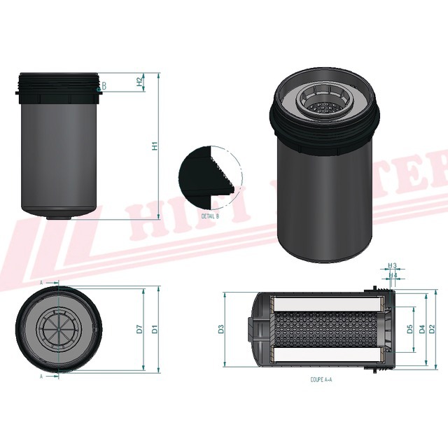 Filtre A Gasoil Separateur D'eau SN 40787 Hifi Filter référence fournisseur HIFSN40787